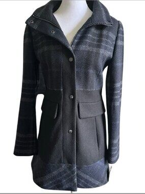 Guess Plaid Coat - Size Small